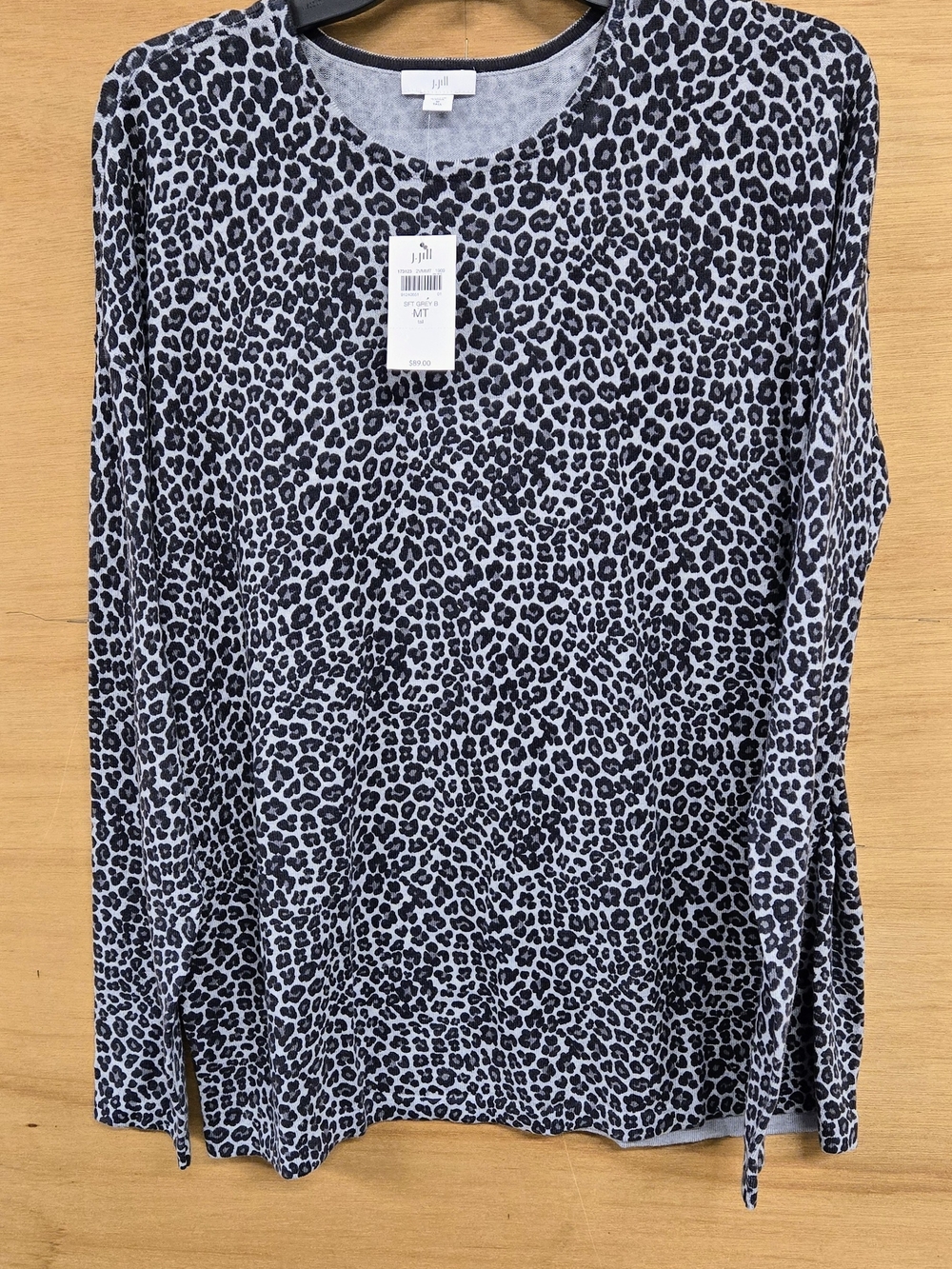J. Jill Gray Leopard Print Long-Sleeve Top